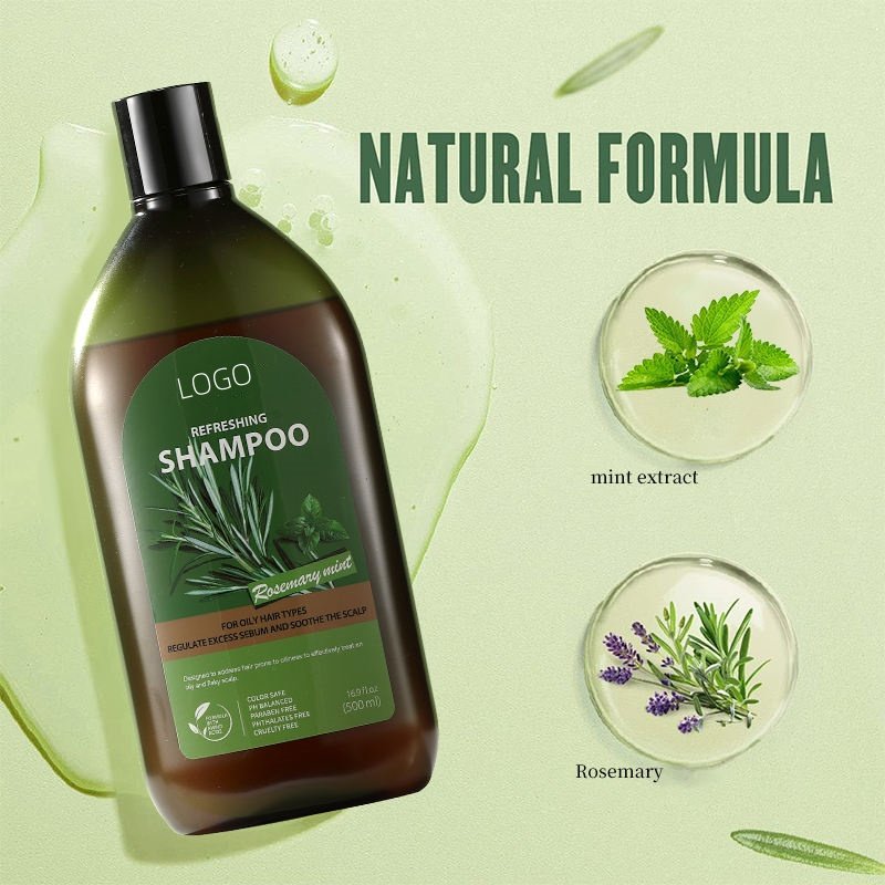 Plant-powered Lemongrass Shampoo 500ml with Rosemary and Mint Controls Oil Refreshing for Salon Professional Use OEM