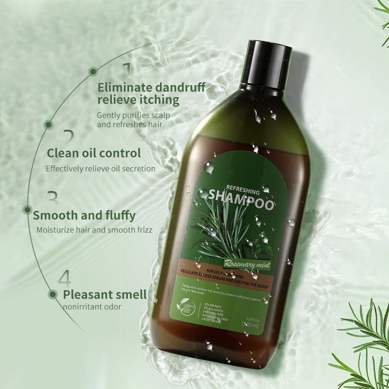 Plant-powered Lemongrass Shampoo 500ml with Rosemary and Mint Controls Oil Refreshing for Salon Professional Use OEM