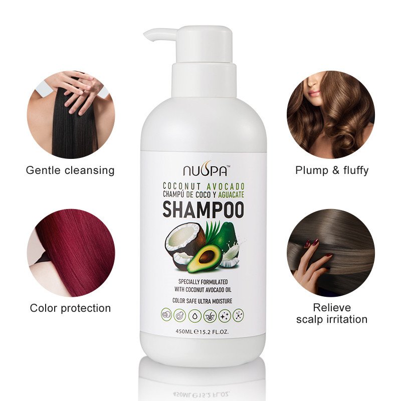 Custom Logo Wholesale Natural Coconut Avocado Oil Shampoo Gentle Cleaning Restore Fluffy Argan Oil Hair Shampoo