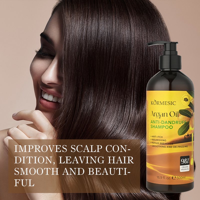 Private Label KORMESIC Custom OEM natural plant nourishing Moroccan Argan Oil Anti-Dandruff Shampoo