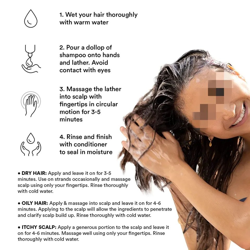 BLIW Private Label High Quality 100% Natural Anti Hair Loss Anti Dandruff Thickening Hair Growth Apple Cider Vinegar Shampoo