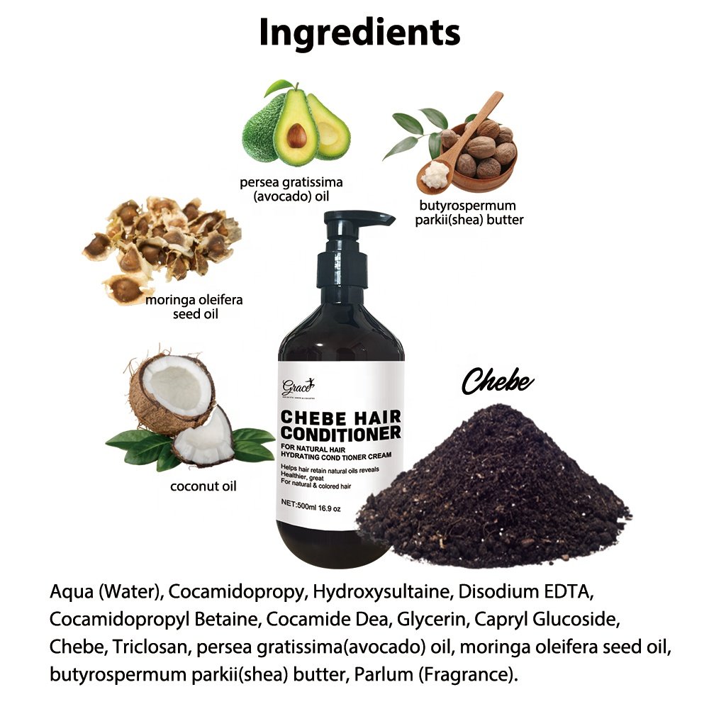 New Custom Label Natural Anti Hair loss Restore Splits Ends Breakage Hair Chebe Oil Masque Shampoo Conditioner