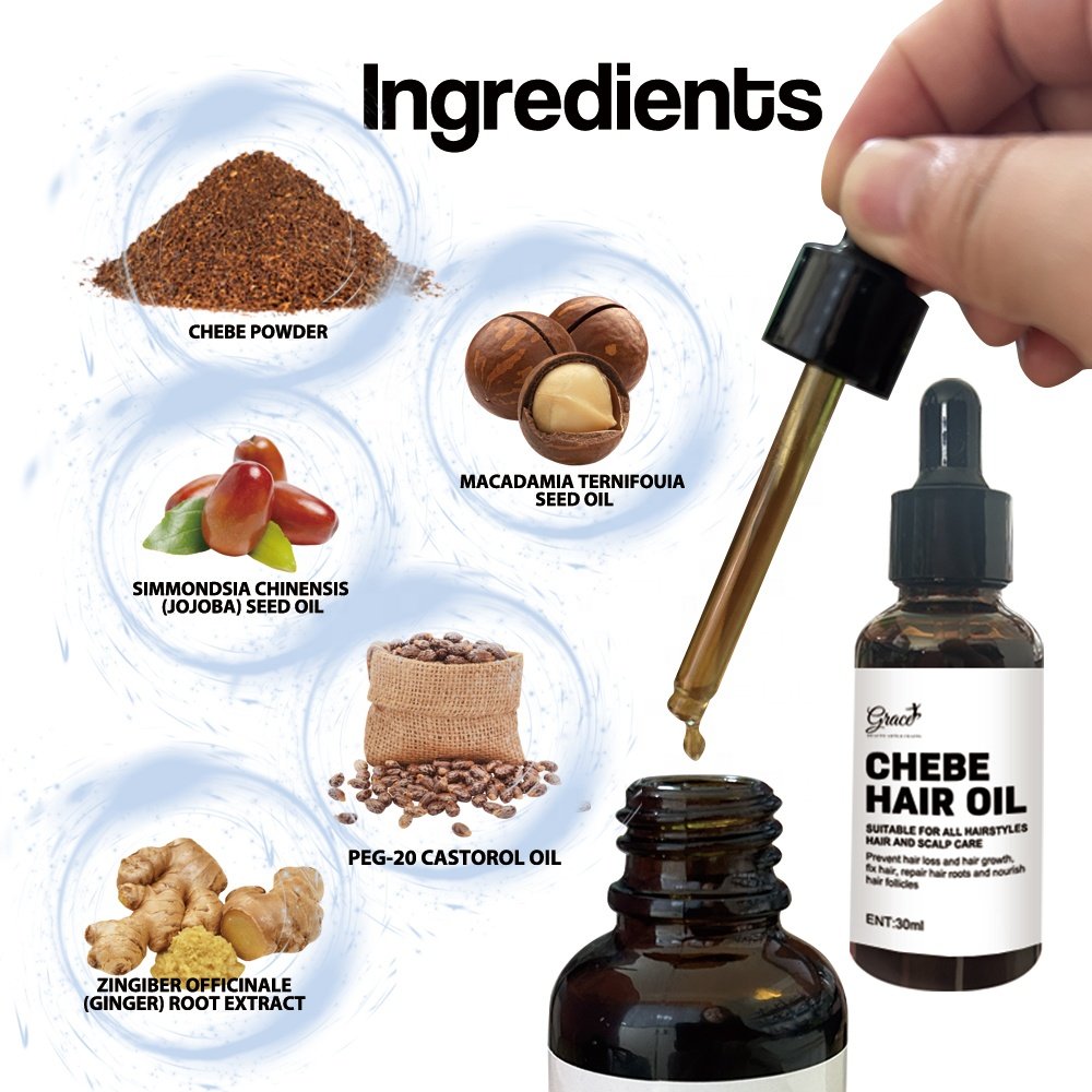 New Custom Label Natural Anti Hair loss Restore Splits Ends Breakage Hair Chebe Oil Masque Shampoo Conditioner