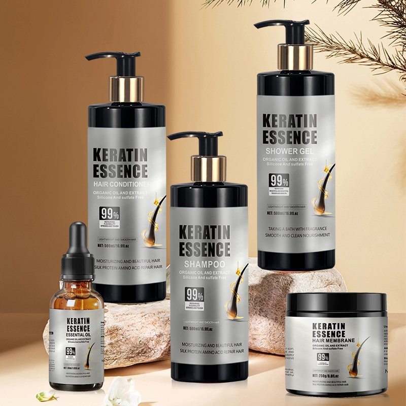 500ml Keratin Shampoo Conditioner Set Sulfate-Free Professional Salon Quality Organic Formula Nourishing Strengthening OEM/ODM