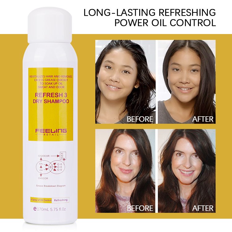 Factory custom Brand Of Hair Oil Control Shampoo Fluffy Organic Argan Oil Hair Spray Dry Shampoo