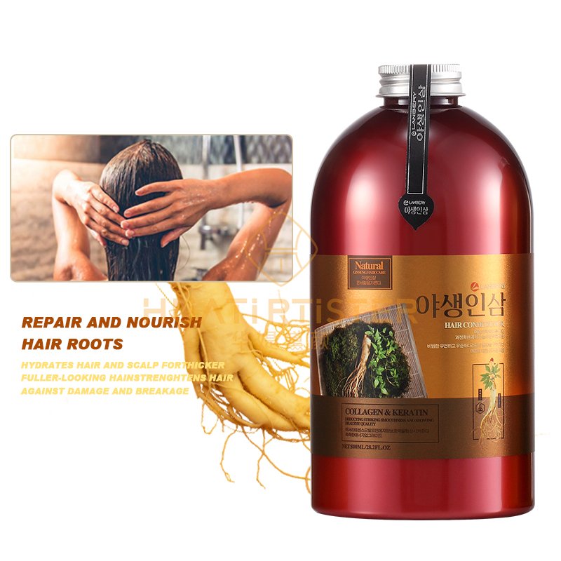 Huati Sifuli LANBERY 800ml ginseng Private Label Korean Anti-Hair loss Dandruff Scalp Collagen Hair Care Herbal Ginseng Shampoo