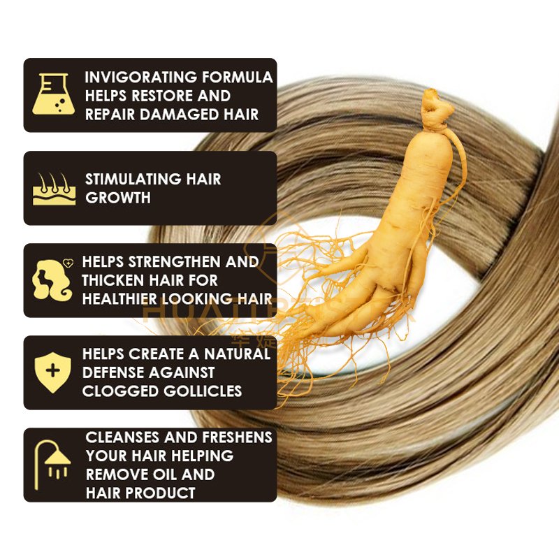 Huati Sifuli LANBERY 800ml ginseng Private Label Korean Anti-Hair loss Dandruff Scalp Collagen Hair Care Herbal Ginseng Shampoo