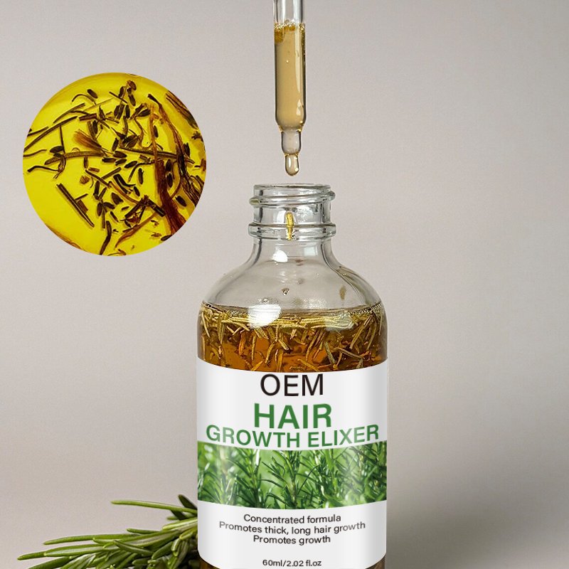 Rosemary Infusion Hair Fast Growth Oil Castor Peppermint Herbal Blend Elixir Anti Hair Loss Treatment Serum Scalp Tonic OEM