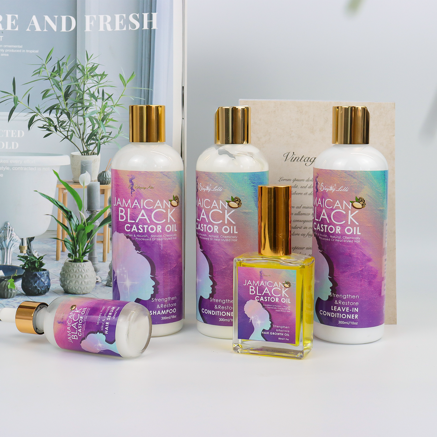 Factory Custom Logo and Packaging Reduces Hair Loss Organic Hair Growth Castor Oil Shampoo for All Hair Types