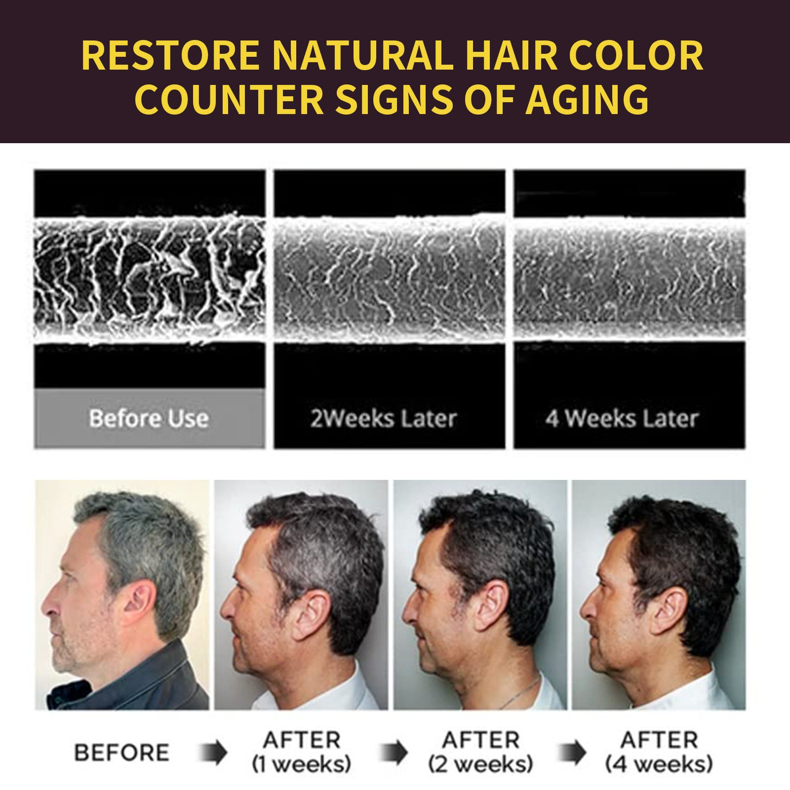 Private Label EELHOE 3 In 1 Instant Permanent Black Brown Hair Dye Shampoo Grey Hair Coverage Darkening Shampoo