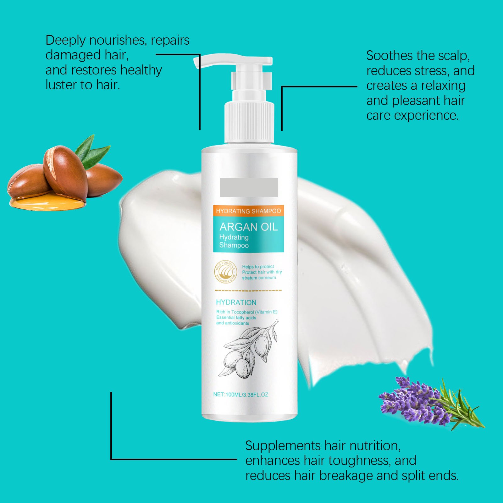 Wholesale custom argan lavebula keratin rosemary hair shampoo And Conditioner For Hair Growth
