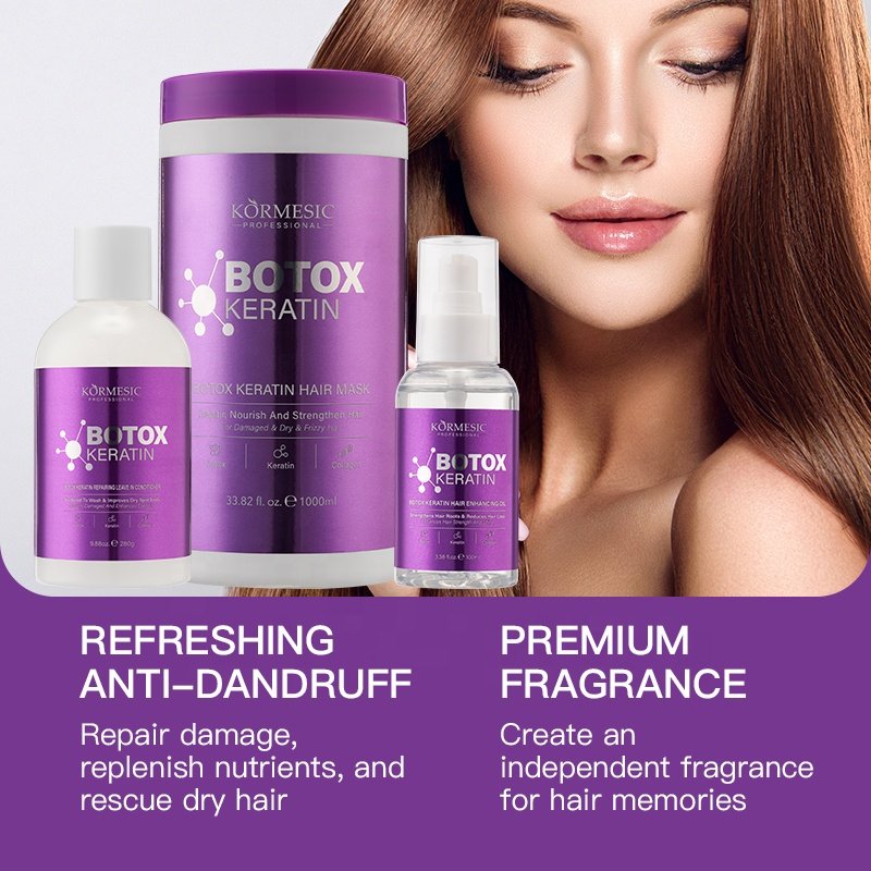 Private Label KORMESIC Organic Hair Care Damage Repair 1000ML Biotin Keratin Botox Protein Hair Shampoo