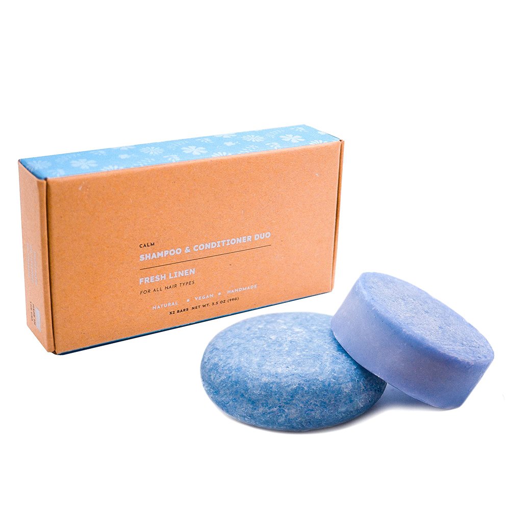 Fresh Citrus Bergamot Organic Shampoo and Conditioner Bar for Gift Set