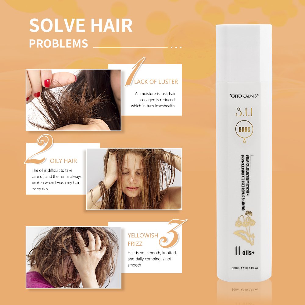 Custom private label hair care repair shampoo crystal coconut oil castor oil biotin collagen shampoo for frizzy hair