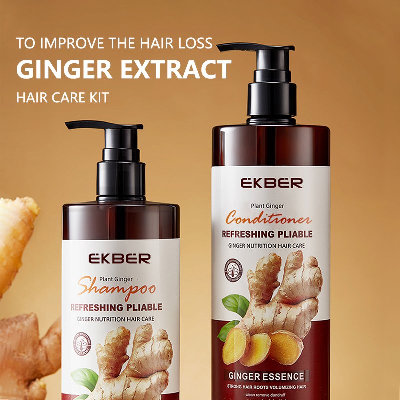 private label shampoo Herbal Hair Care Set Nourishing Anti-hair Loss Ginger Hair Shampoo and Conditioner