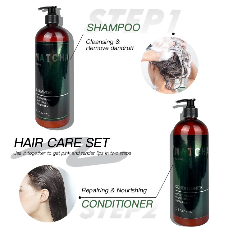 OEM/ODM Private Label Pure Natural Organic Sulphate Free Matcha Shampoo Conditioner Hair Care product