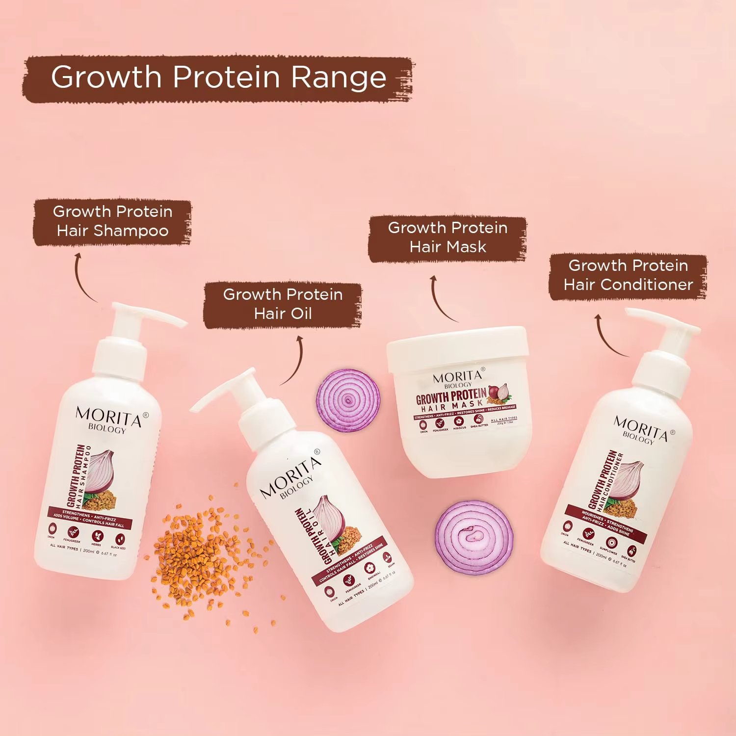 Best Herbal Hair Loss Shampoo Color-Protection & Anti Dandruff and Protein & Onion Frizzy Hair Shampoo