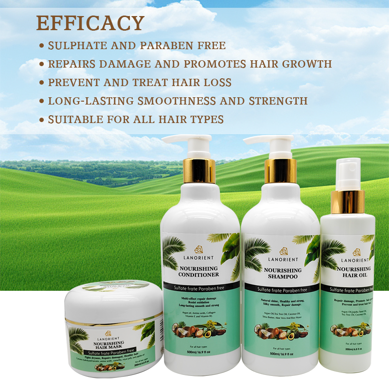 100% Natural Organic Hair Care Products Repair Shampoo Argan Hair Growth Oil Nourishing Hair Care Set For Women