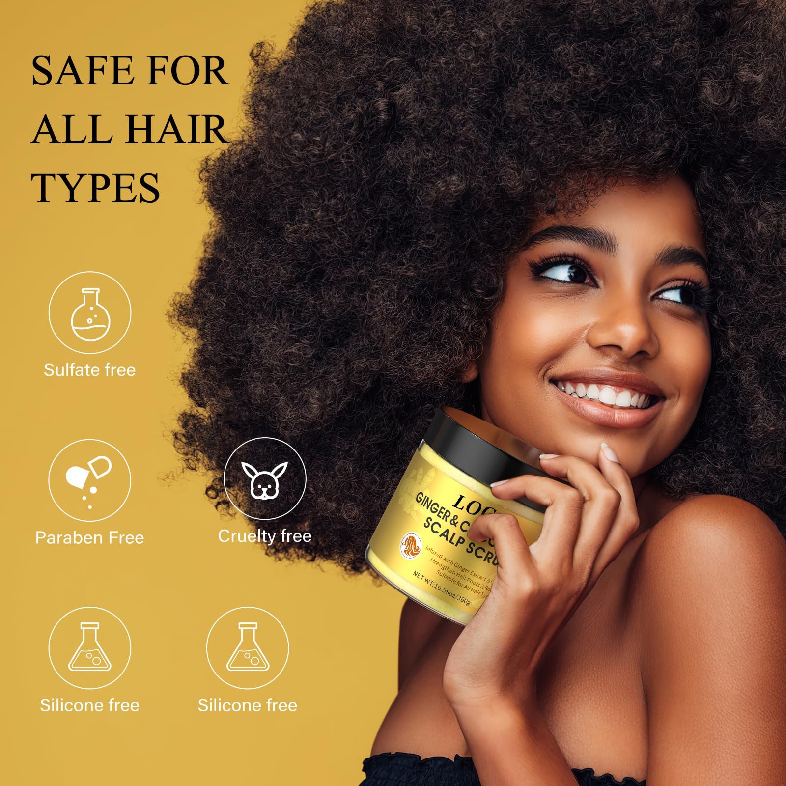 BLIW Private Label Natural Smooth silky shiny Refreshing Oil-Control Herbal Ginger & Coconut Oil Scalp Scrub For Anti Hair Loss