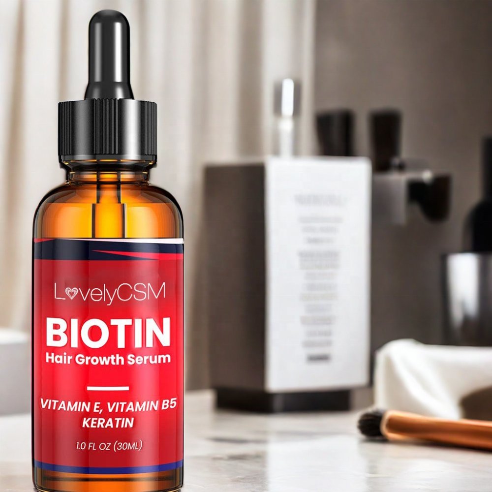 Anti hair loss treatment serum ginger oil serum hair regrowth care vitamin b5 biotin hair growth serum oil for men and women