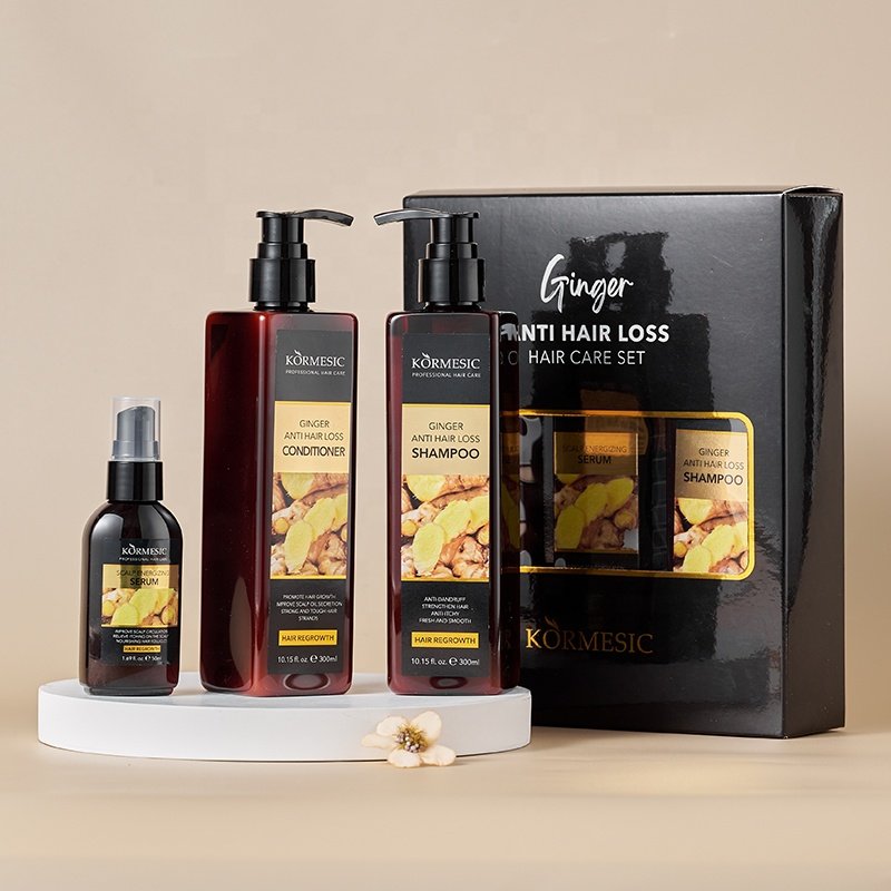 Wholesale ODM/OEM KORMESIC Hair Growth Organic Ginger Anti Hair Loss Shampoo and Conditioner Set