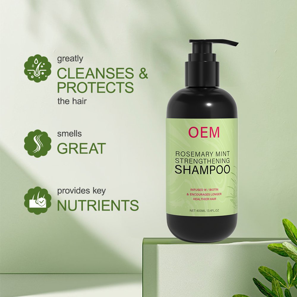 Rosemary Mint Strengthening Shampoo Infused With Bio OEM Scalp Alopecia Treatment Hair Growth Shampoo And Conditioner Kit