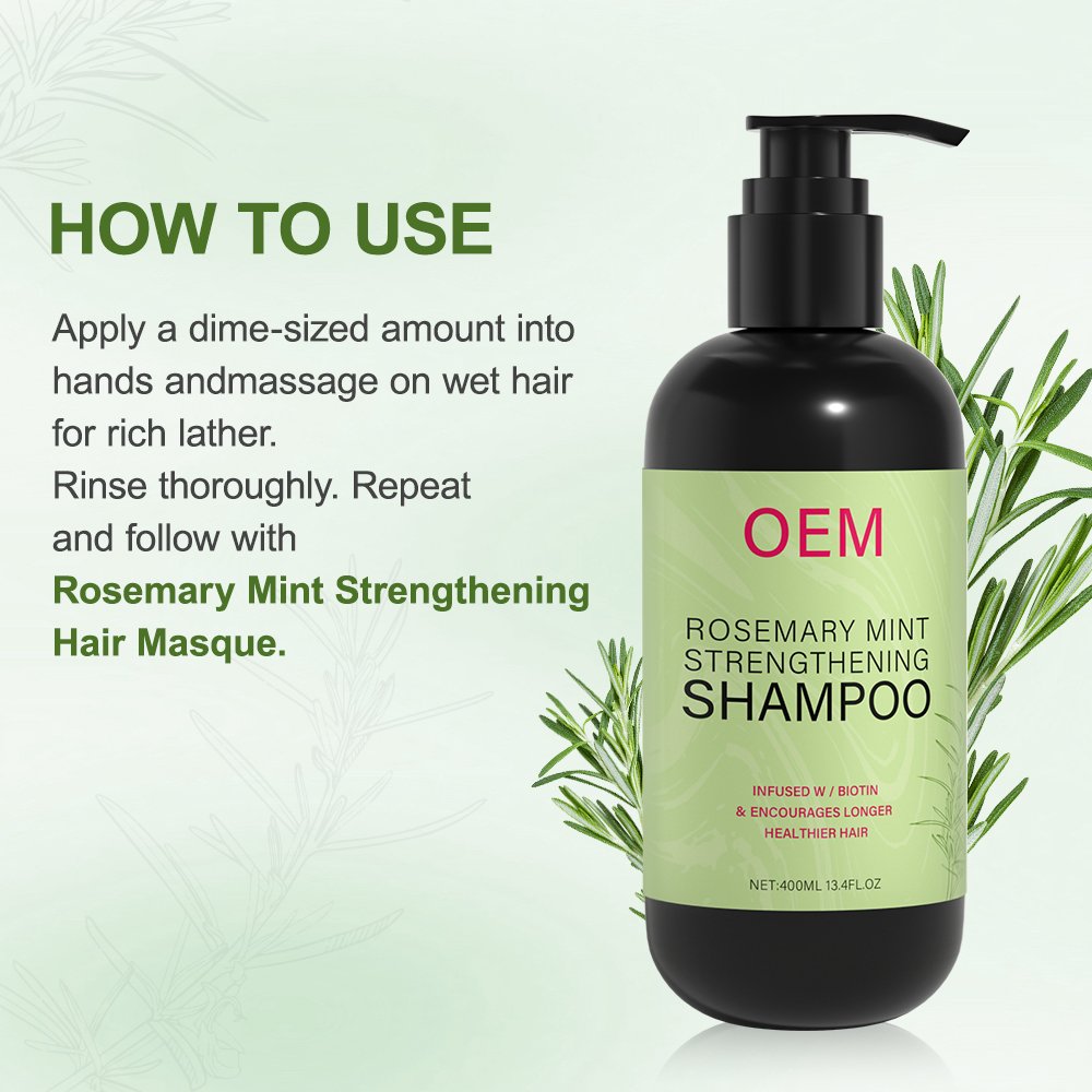 Rosemary Mint Strengthening Shampoo Infused With Bio OEM Scalp Alopecia Treatment Hair Growth Shampoo And Conditioner Kit
