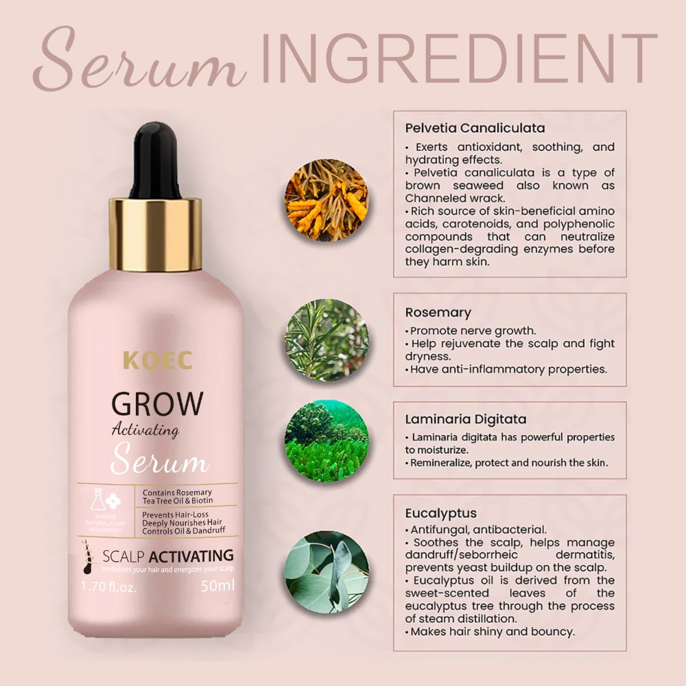 Wholesale KOEC Grow Activating Serum 50ml Deeply Nourishes Hair Prevent hair care Acceptable Customized Label