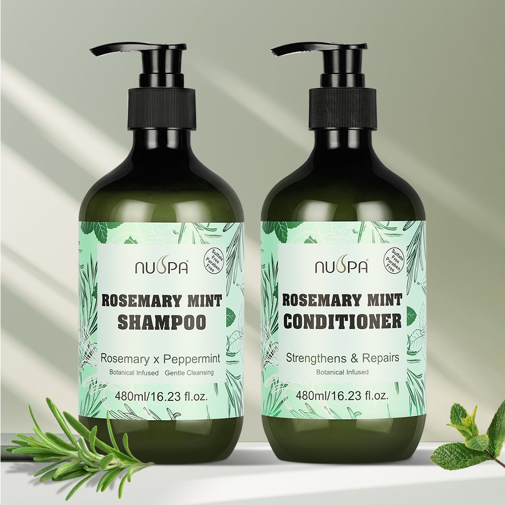 Private Label NUSPA Sulfate Free Gentle Cleansing Strengthening Hair Rosemary Mint Shampoo
