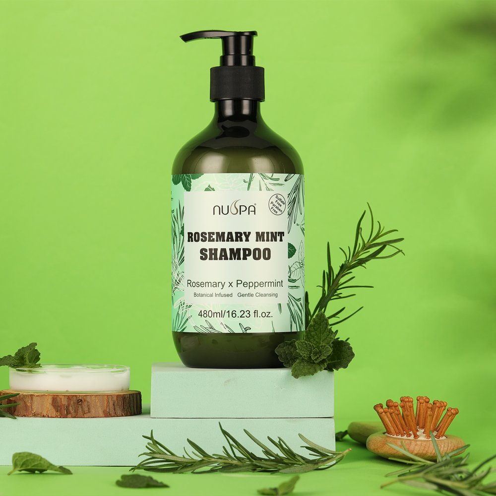 Private Label NUSPA Sulfate Free Gentle Cleansing Strengthening Hair Rosemary Mint Shampoo
