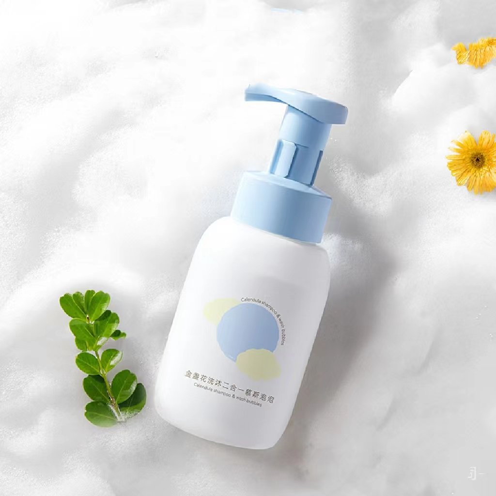 OEM ODM fragrance-free soap-free tear-free mild wash high bubble hydrating shampoo body wash 2 in 1