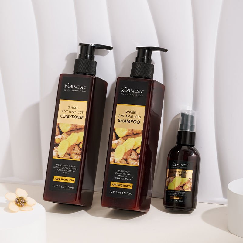KORMESIC Private Label Hair Care Sets Anti Hair Loss Anti Off Organic Natural Herbal Ginger growth Hair Shampoo And Conditioner
