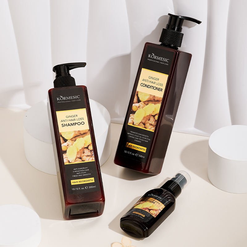 KORMESIC Private Label Hair Care Sets Anti Hair Loss Anti Off Organic Natural Herbal Ginger growth Hair Shampoo And Conditioner