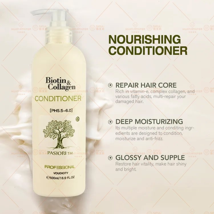 sifuli huati voudioty 500ml Private Label Natural Biotin collagen anti-dandruff Moisturizing Shampoo And Conditioner