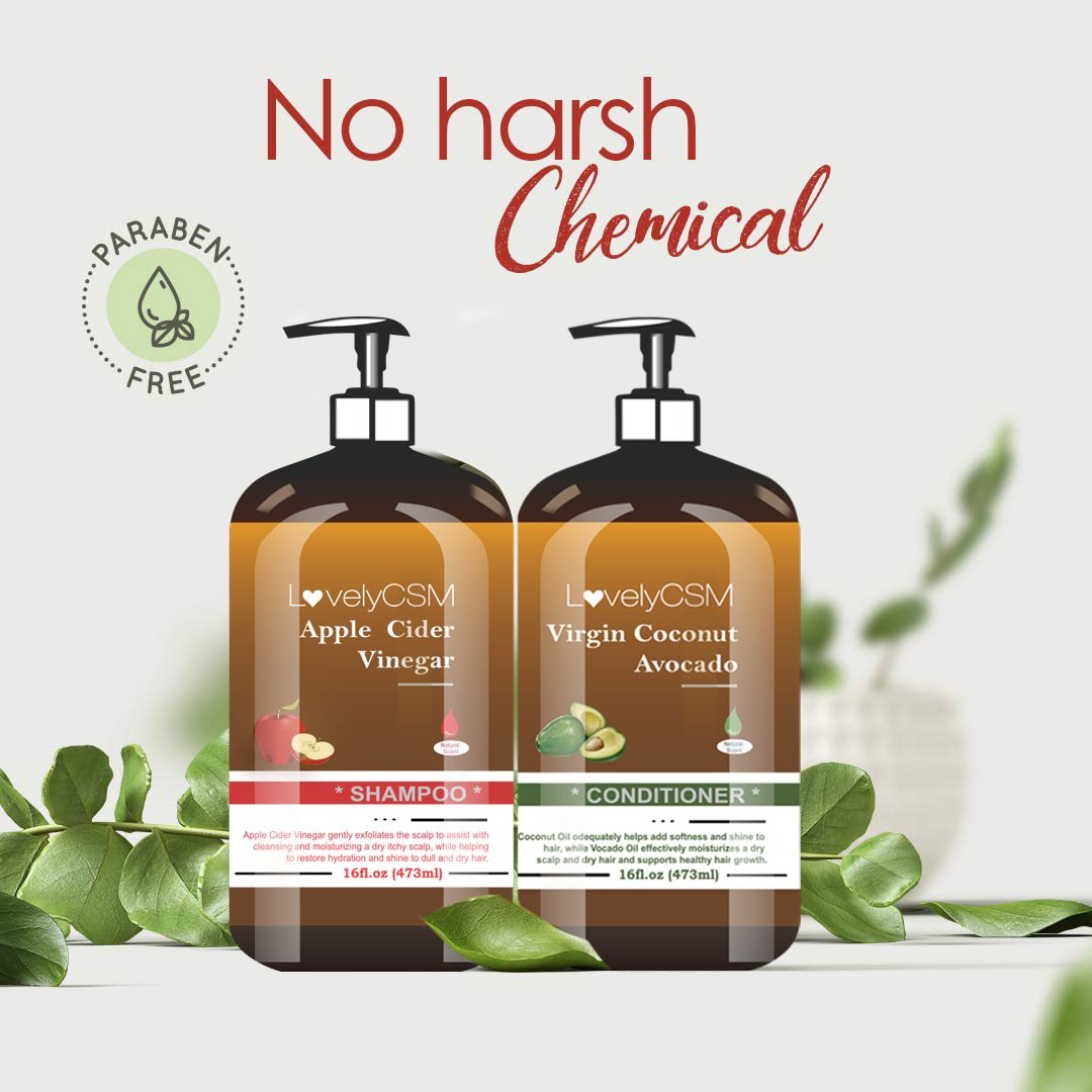Wholesale OEM Biotin Karatin Apple Cider Vinegar Shampoo Growth Hair Coconut Conditioner Organic Paraben Sulphate Free Shampoo