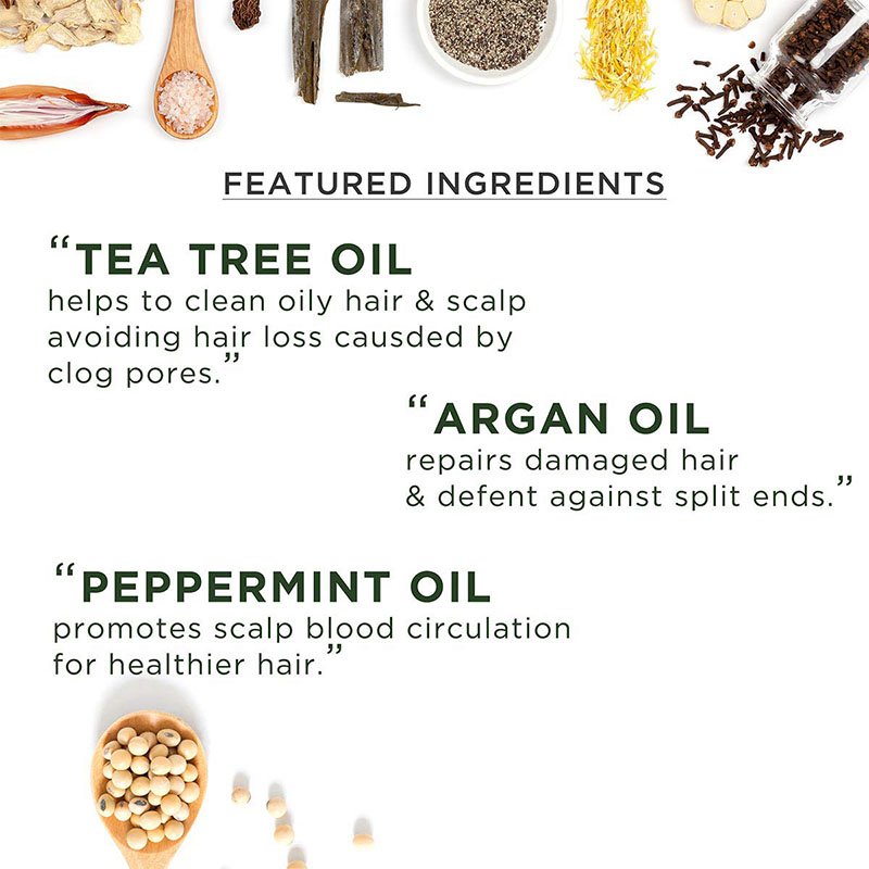 Private Label Scalp Care Cleansing For Damage Hair Tea Tree Peppermint Oil Argan Oil Shampoo And Conditioner