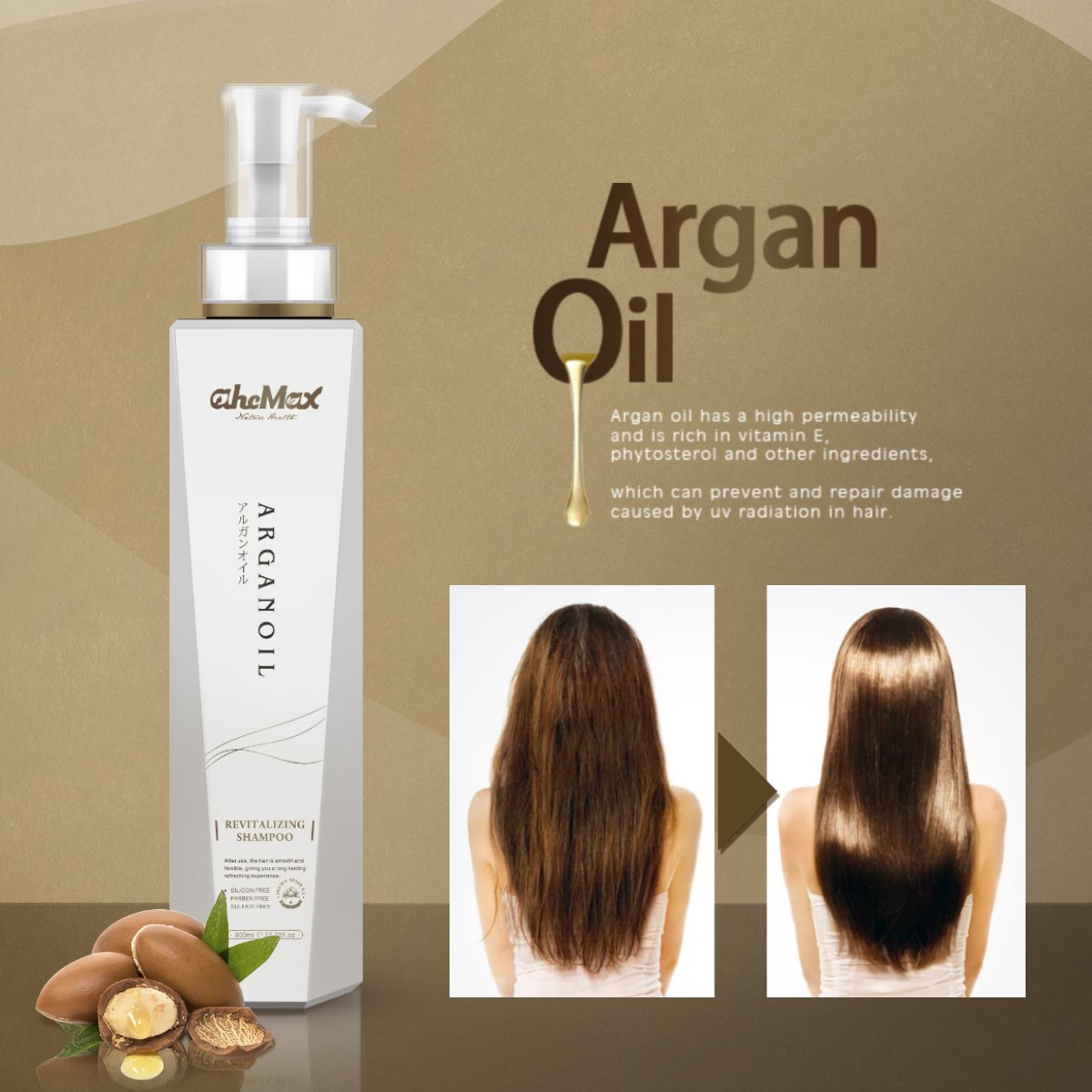 Customized snail oil three in one hair re binding hair care shampoo