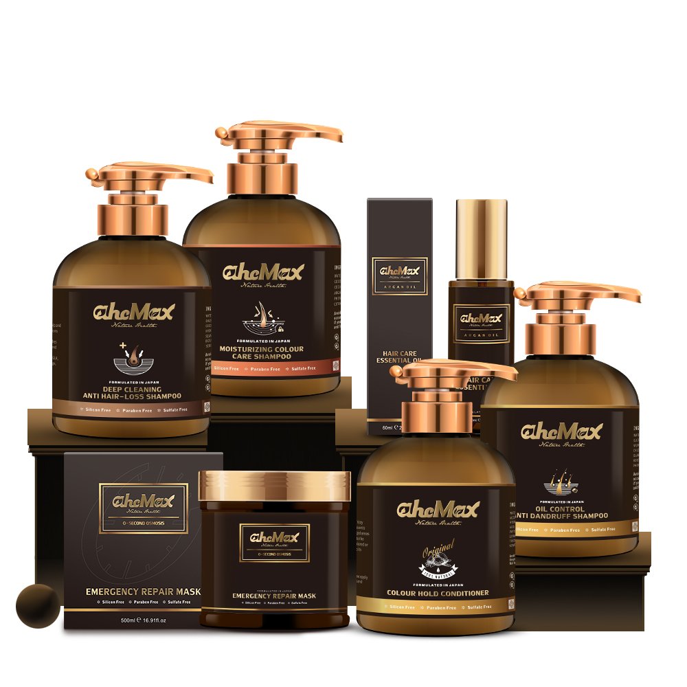Custom Luxury Hair Care Set Vegan Organic Protein Hair Mask Serum black shampoo and hair color Conditioner