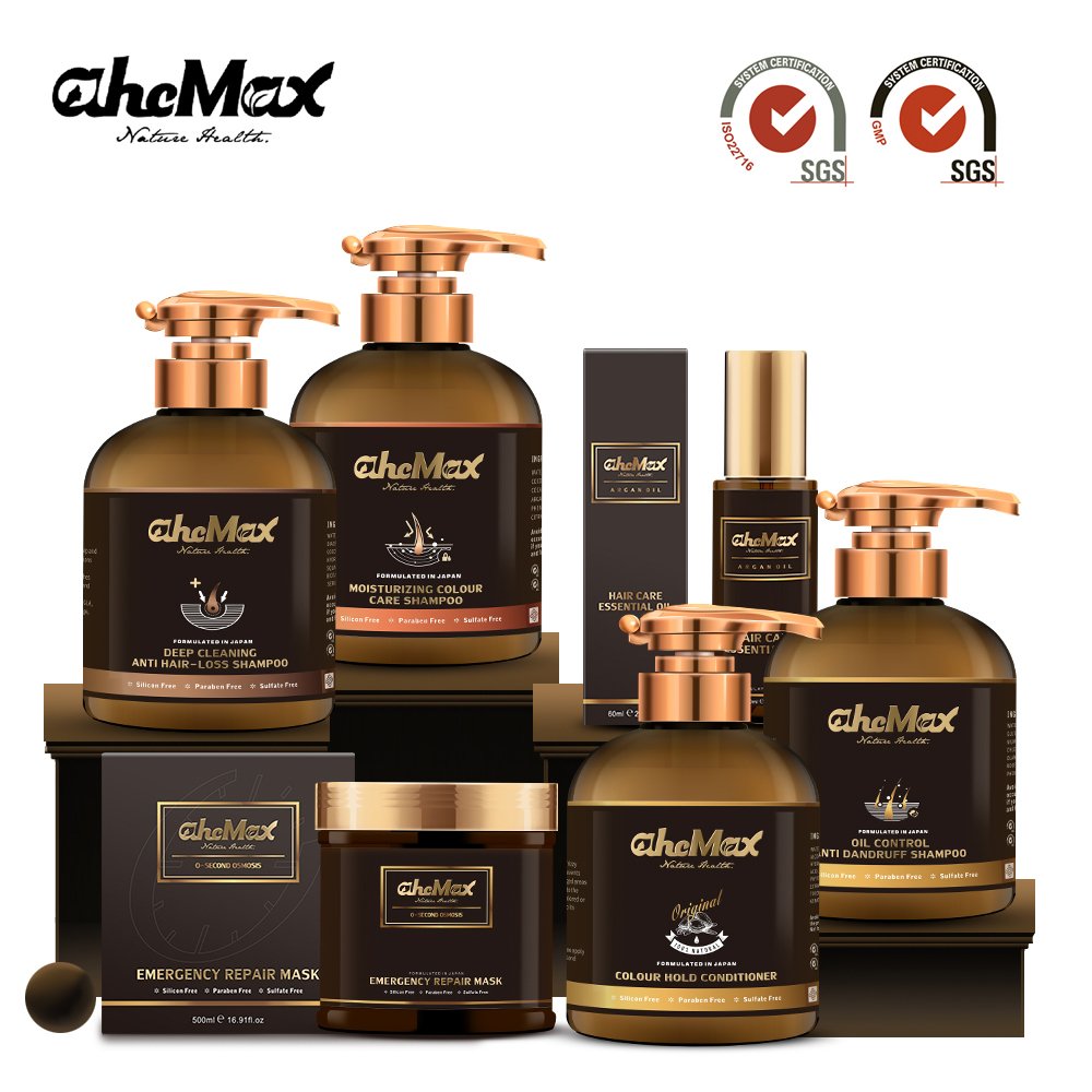 Custom Luxury Hair Care Set Vegan Organic Protein Hair Mask Serum black shampoo and hair color Conditioner