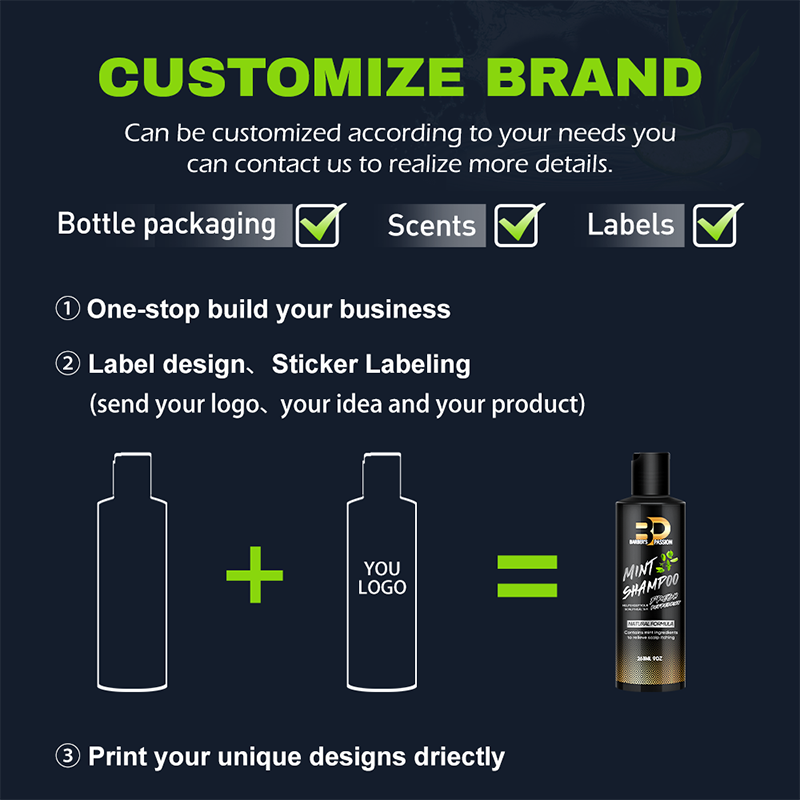 Private Label Barber Men Sulfate Free Anti Dandruff Sampoo Shampoo para cabello