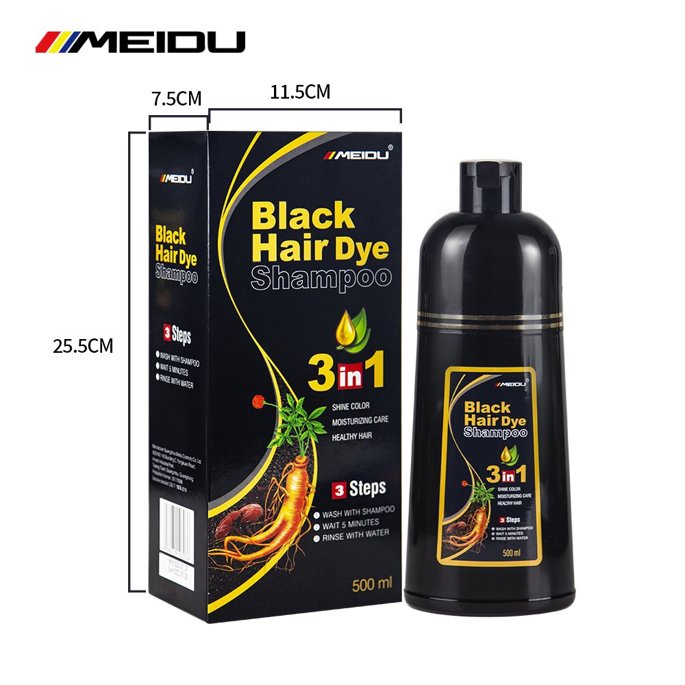 Hot selling hair products organic herbal natural color black hair dye shampoo 3 in 1 hair dye shampoo