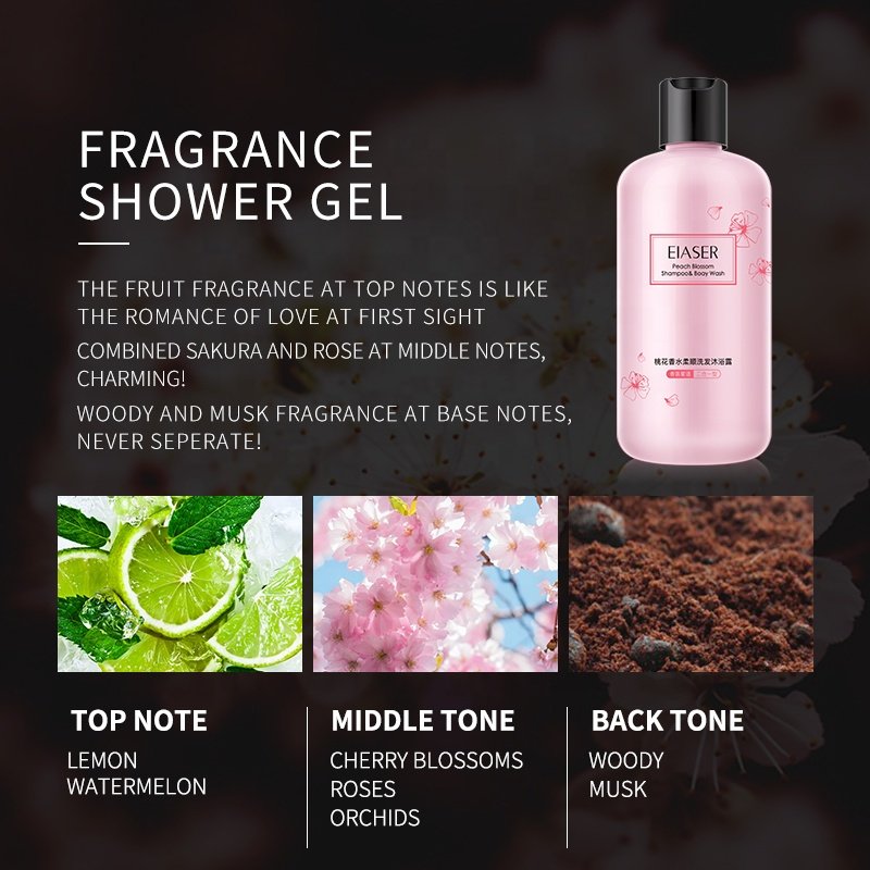 EIASER Balanced Scalp Care Shampoo with Peach Fragrance, Moisturizes and Smooth Hair, Rich Bubble Shampoo & Bath Wash