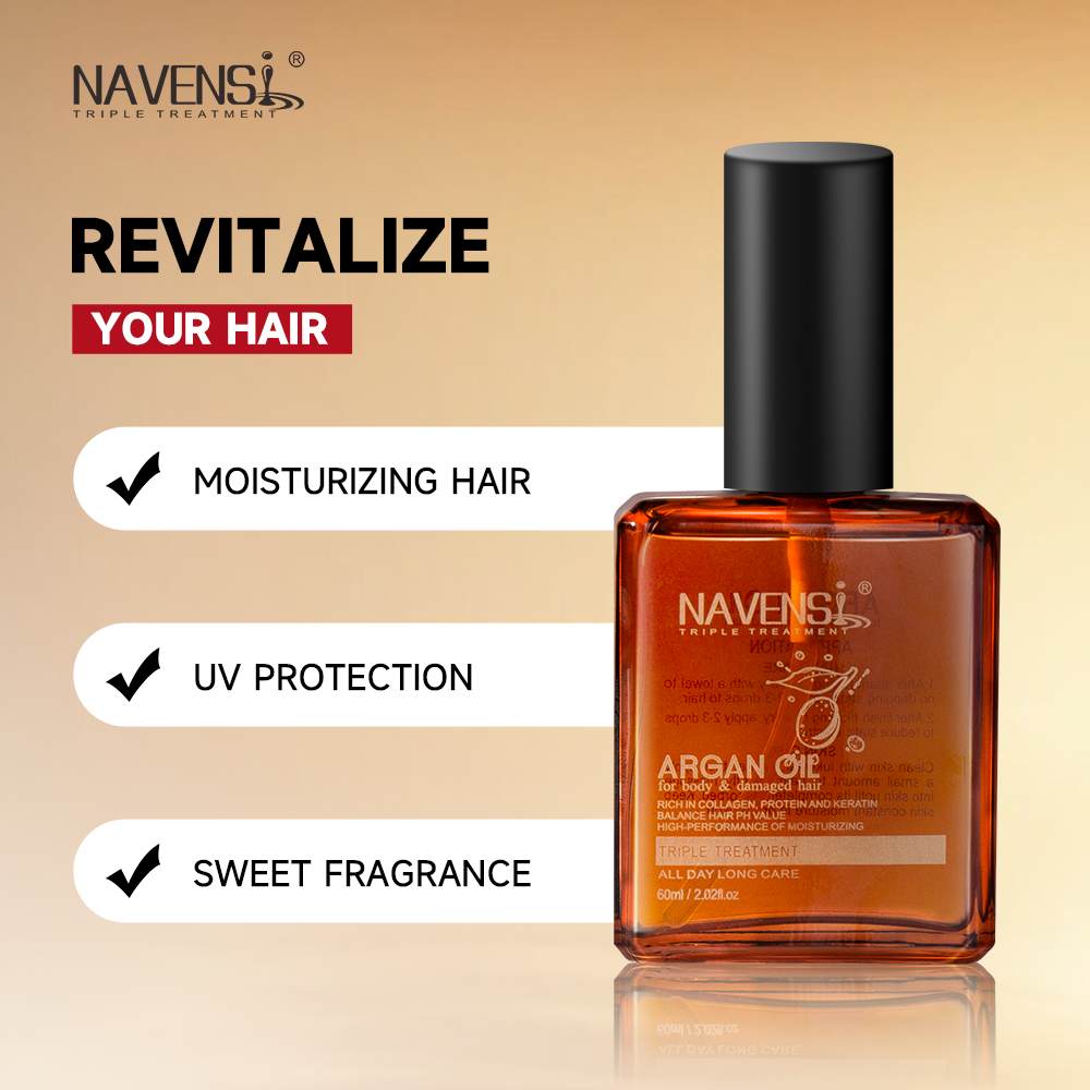 NAVENSI Salon Hair Care Serum Argan Essential Oil Organic Natural Anti-Frizz Moroccan Argan Oil For Hair Dry Damaged