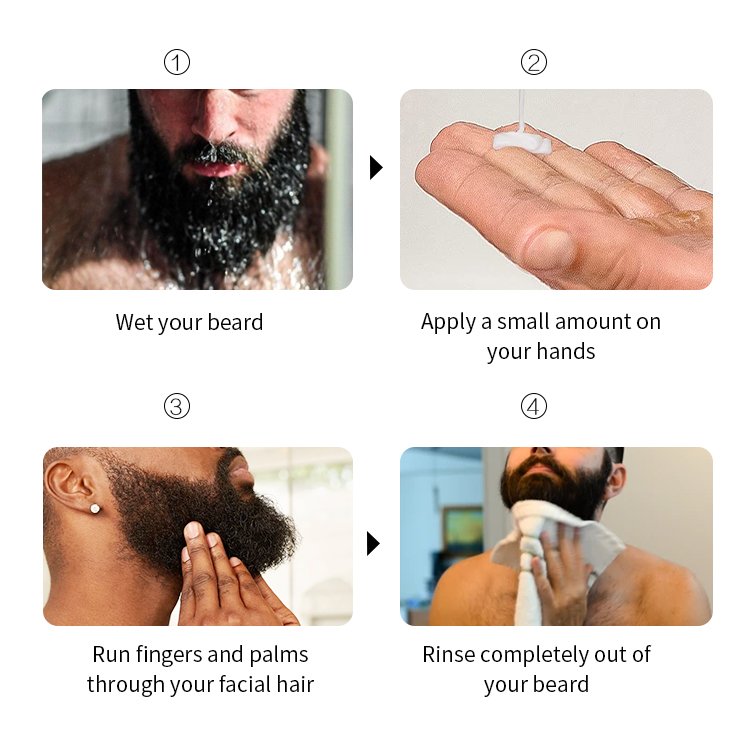 Private label custom scent moisturize rough and dry beard shampoo and conditioner for men