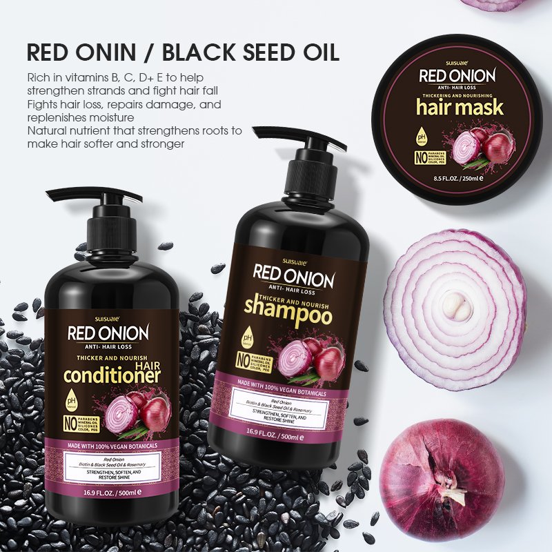 OCCA Private Label Anit-Hair Loss Strengthens Growth Hair Red Onion Regrowth Hair Shampoo And Conditioner Set