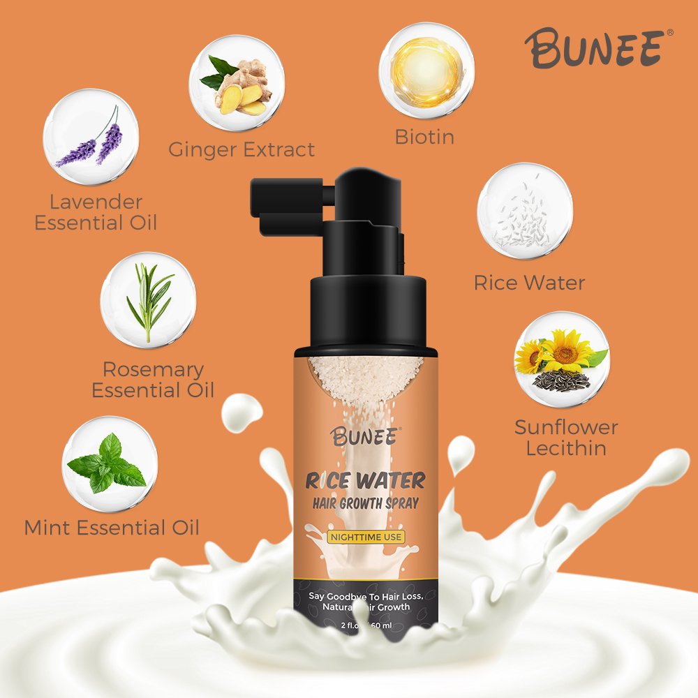 Best Sellers hair regrowth treatments Rice Water Hair Growth Serum Spray essential serum for hair honeysuckle essential oil