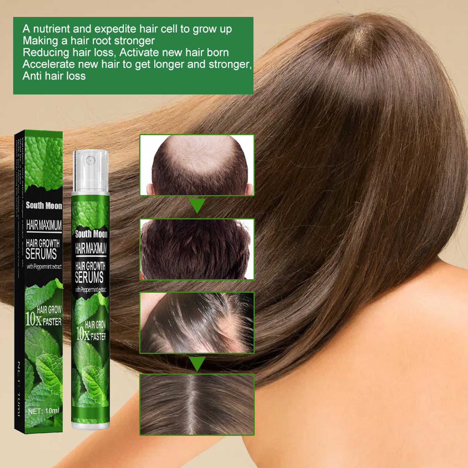 Hot Selling Herbal Instant Hair Growth Serum Organic Concentrated Oil for Daily Use Nourishing Hair Regrowth Wholesale