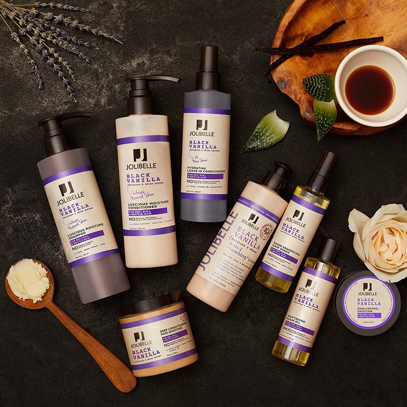 Private Label Natural Black Vanilla Moisturizing Shampoo Vegan Black Women Hair Growth Organic Curly Shampoo And Conditioner Set