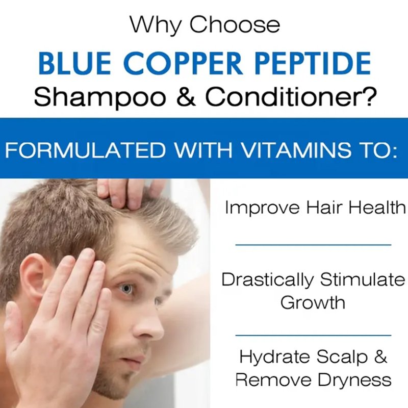 Manufacturer EKBER Blue Copper Peptide Shampoo Improve hair health Refreshing Moisturizing Shampoo For Men and Women