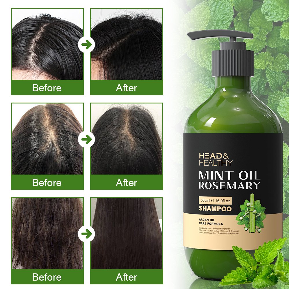 Natural rosemary mint keratin hair shampoo and conditioner private label hair care set for hair